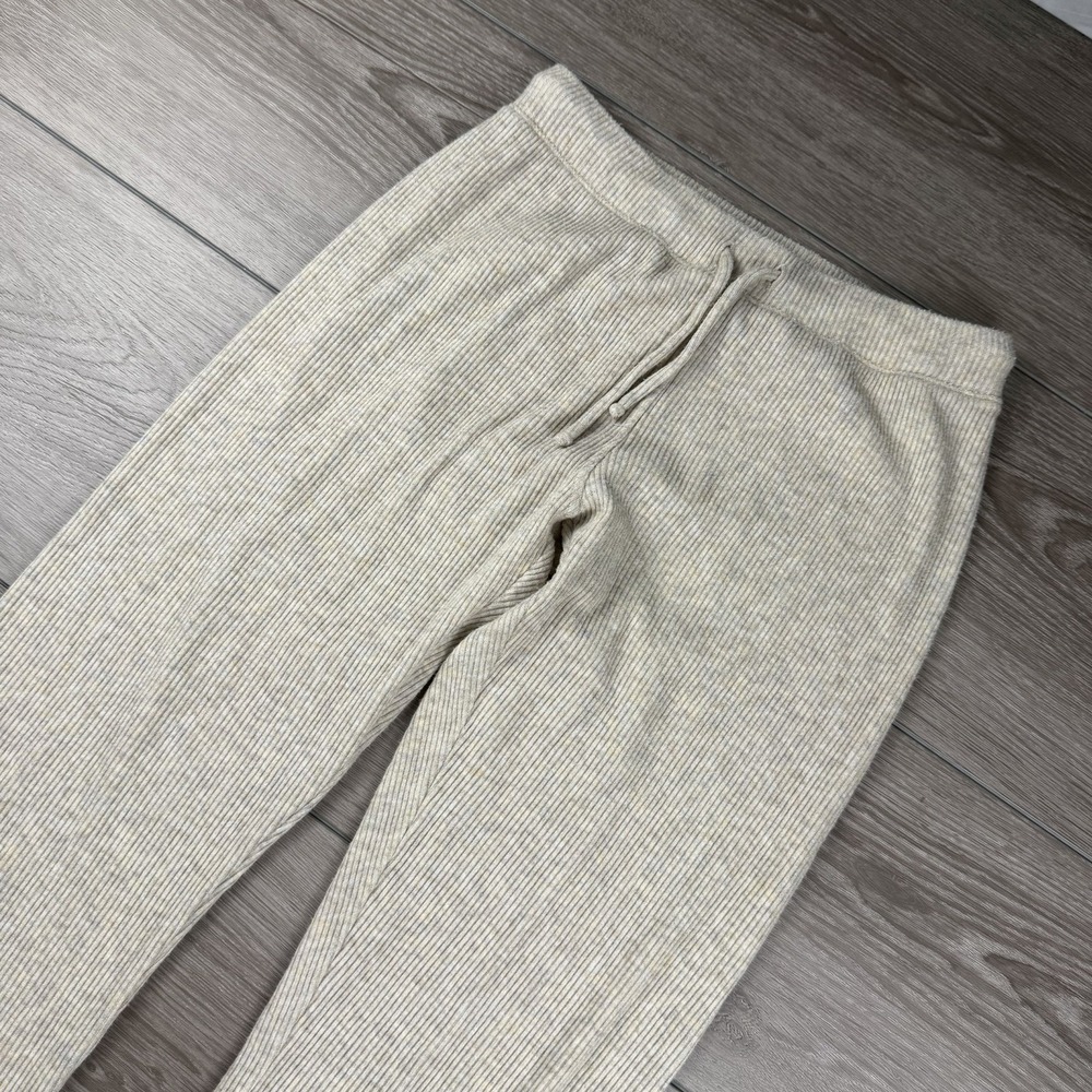 Perfect White Tee Women's Pull On Ribbed Sweatpants Beige Size‎ XS